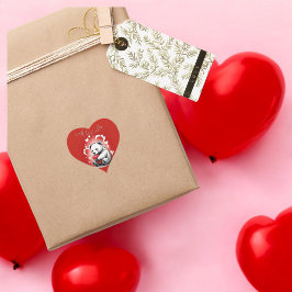 Pegatina En Forma De Corazón El día de San Valentín con Oso Teddy rico