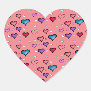Pegatina En Forma De Corazón El día de San Valentín corazón Pegatina redondo cl