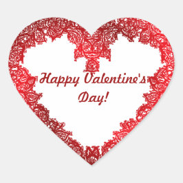 Pegatina En Forma De Corazón El día de San Valentín de corazón rojo