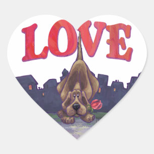 Pegatina En Forma De Corazón El día de San Valentín de perro de Hound