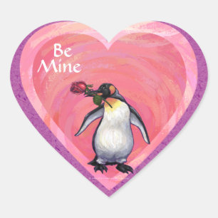 Pegatina En Forma De Corazón El día de San Valentín Penguin