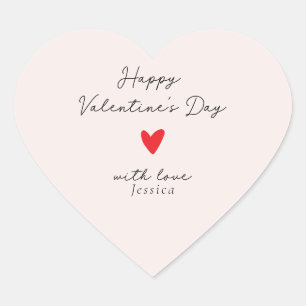 Pegatina En Forma De Corazón el día de San Valentín rosa elegante