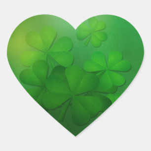 Pegatina En Forma De Corazón El día de St Patrick - tréboles/tréboles