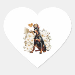 Pegatina En Forma De Corazón El Doberman De Oro Natural Un Regalo Para Los Aman