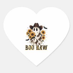 Pegatina En Forma De Corazón El fantasma Boo Haw, fantasma de la vaca occidenta