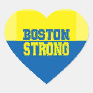 Pegatina En Forma De Corazón El fuerte regalo de Boston amarillo y azul