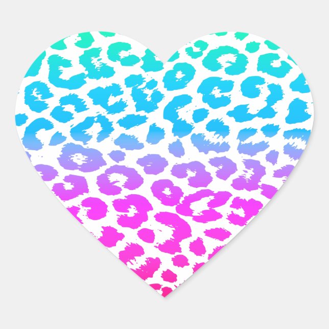Pegatina En Forma De Corazón El funky Leopard (Anverso)