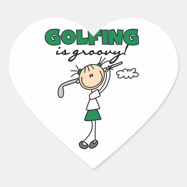 Pegatina En Forma De Corazón El golf es genial (Anverso)
