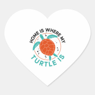 Pegatina En Forma De Corazón El hogar de Tortuga de Mar es donde