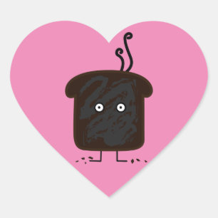 Pegatina En Forma De Corazón El humo quemado de la tostada desmenuza el pan de