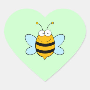 Pegatina En Forma De Corazón El insecto de las abejas de la abeja fastidia el