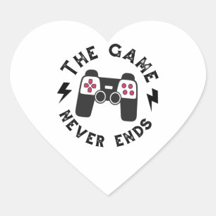 Pegatina En Forma De Corazón El juego nunca termina