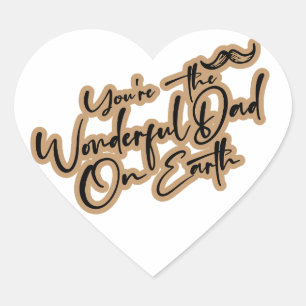 Pegatina En Forma De Corazón El maravilloso y feliz día del padre
