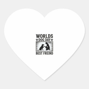 Pegatina En Forma De Corazón El Mejor Amigo del Hombre en un Día de Perros Vint