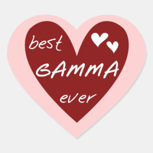 Pegatina En Forma De Corazón El mejor Gamma del corazón rojo camisetas y regalo