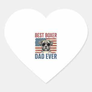 Pegatina En Forma De Corazón El Mejor Papá Boxer de Todos los Tiempos Perro Vin