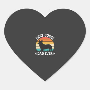Pegatina En Forma De Corazón El Mejor Papá Corgi Retro Perro