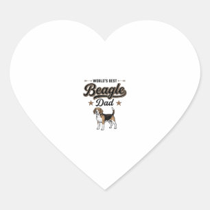 Pegatina En Forma De Corazón El mejor papá de Beagle del mundo vintage perro