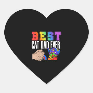 Pegatina En Forma De Corazón El mejor papá del gato en el colorido Día del Padr