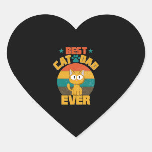 Pegatina En Forma De Corazón El mejor papá del gato jamás T-Shirt Funny padre d