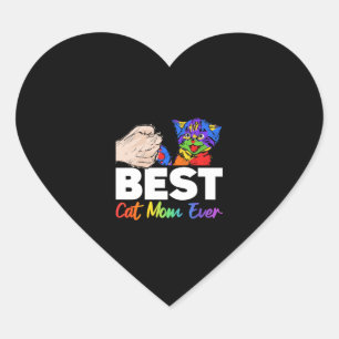 Pegatina En Forma De Corazón El mejor papá gato del colorido Día de la Madre Ar