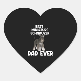 Pegatina En Forma De Corazón El mejor Schnauzer Dad en miniatura
