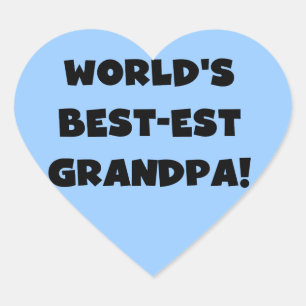 Pegatina En Forma De Corazón El mejor texto en blanco o negro para el abuelo de