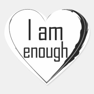 Pegatina En Forma De Corazón el negro emplumó el corazón 'que soy enough