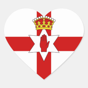 Pegatina En Forma De Corazón El Norther Irlanda Ulster señala por medio de una