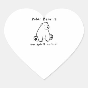 Pegatina En Forma De Corazón El Oso Polar Cuto Es Mi Espíritu El Oso Animal