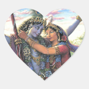 Pegatina En Forma De Corazón El pasatiempo del oscilación - Radha y Krishna