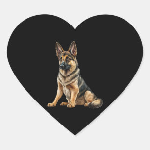 Pegatina En Forma De Corazón El pastor alemán Perro Kawaii.