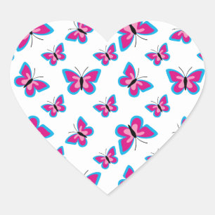 Pegatina En Forma De Corazón El patrón de la mariposa