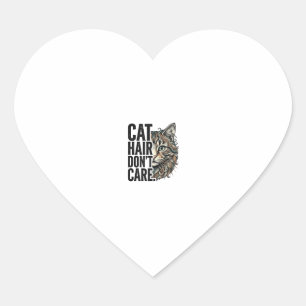 Pegatina En Forma De Corazón El pelo de gato no importa Camiseta de gato con gr