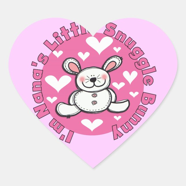 Pegatina En Forma De Corazón El pequeño conejo de Nana (Anverso)
