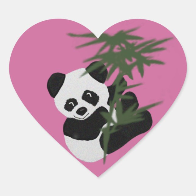 Pegatina En Forma De Corazón El pequeño Panda (Anverso)