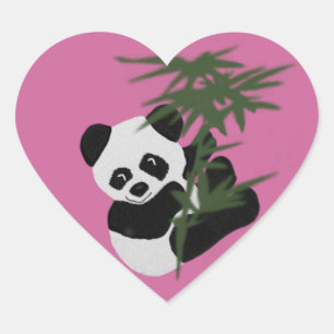 Pegatina En Forma De Corazón El pequeño Panda