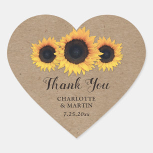Pegatina En Forma De Corazón El periódico ruso Kraft Sunflower Gracias a los Pe