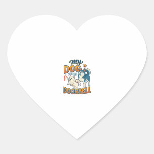 Pegatina En Forma De Corazón El perro es ladrando timbre Blanco Azul_1