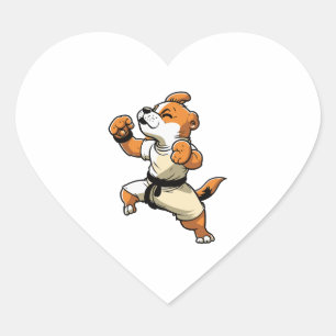 Pegatina En Forma De Corazón El perro sabe que Karate se transformó