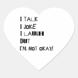 Pegatina En Forma De Corazón El peso de la risa - Conciencia sobre la salud men