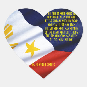 PEGATINA EN FORMA DE CORAZÓN EL POEMA DE LA BAHÍA DE VALENTINE