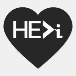 PEGATINA EN FORMA DE CORAZÓN ÉL>REZO DE RODILLAS - ÉL ES MAYOR QUE BLANCO