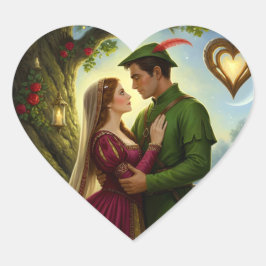 Pegatina En Forma De Corazón El romance legendario del bosque de Sherwood