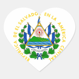 Pegatina En Forma De Corazón El Salvador - emblema/bandera/escudo de