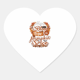 Pegatina En Forma De Corazón El tipo de sangre es gato negro de Halloween Pumpk