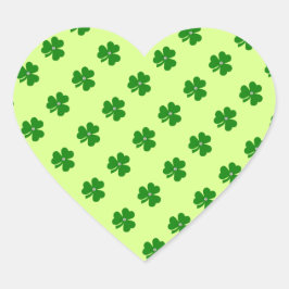 Pegatina En Forma De Corazón El trébol verde, la pearle blanca para el día de S