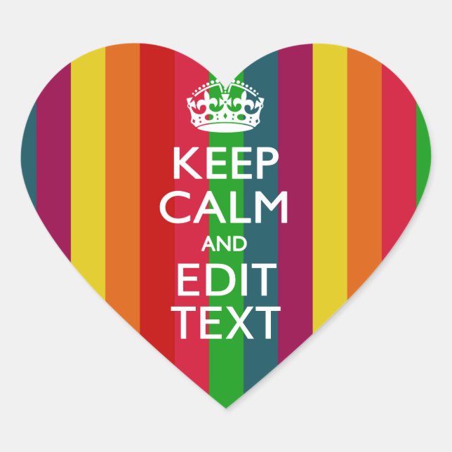 Pegatina En Forma De Corazón El Vibrante Arcoiris Mantiene La Calma Y Su Person (Anverso)