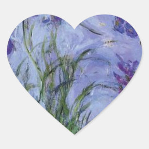 Pegatina En Forma De Corazón el vintage florece lilac-irises-1917 monet.