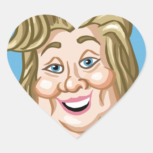 Pegatina En Forma De Corazón Elecciones de Hilary Clinton 2016 (Anverso)